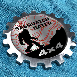 Sasquatch Rated 4x4 Metal Aluminium Badge Nachtkastje Gear Emblem Aluminium
