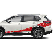 Paar Nissan Rogue zijdeur rockerpaneel achterspatbord strepen sticker sticker vinyl afbeelding
 2