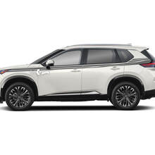 Paar Nissan Rogue voorspatbord zijkant naar boven deur achterspatbord dubbele strepen sticker sticker vinyl afbeelding
 2