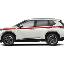 Paar Nissan Rogue voorspatbord zijkant naar boven deur achterspatbordbekleding logo strepen sticker sticker vinyl afbeelding
 2