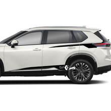 Paar Nissan Rogue zijdeuren achterspatbord rocker paneel strepen sticker sticker vinyl afbeelding
 3