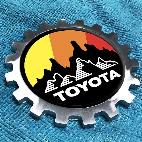 Toyota Mountains Retro 4x4 Metalen Aluminium Badge Bedside Gear Embleem Aluminium

