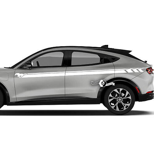 Paar Ford Mustang MACH-E MACH E deuren lijn strepen zijdeur sticker vinyl stickers
