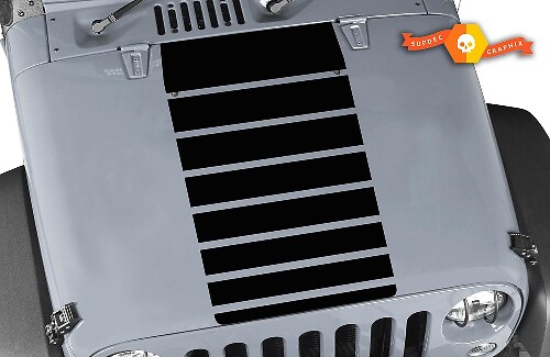Blackout Strobe Stripe Motorkap Vinyl Sticker voor Jeep Wrangler