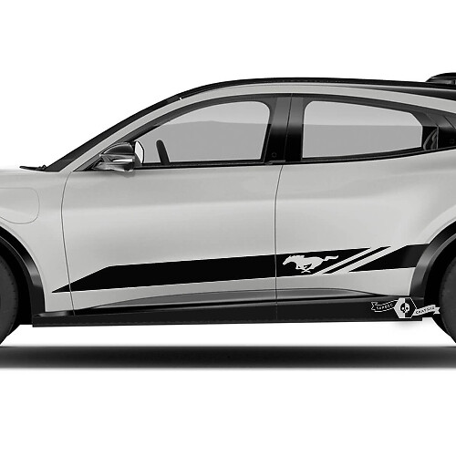 Dorpel Logo Strepen Zijde Deur Decal Sticker voor Ford Mustang Mach-E
