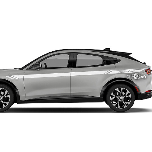 Paar Ford Mustang MACH-E MACH E voorspatbord toplijn strepen zijdeur sticker vinylstickers
