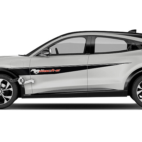 Paar Ford Mustang MACH-E MACH E Voorspatbord Toplijnstrepen Zijdeur Logo Sticker vinylstickers 2 kleuren
