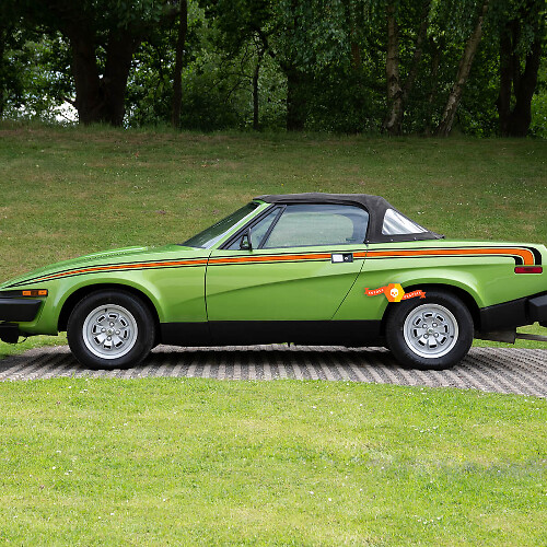 Retro stijl zijstrepen vinyl decal kit voor Triumph TR7