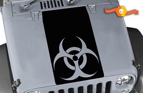 Biohazard Blackout Hood Vinyl Decal voor Jeep Wrangler