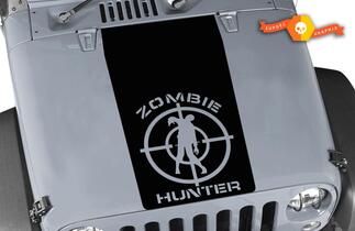 Jeep Wrangler Blackout Zombie Hunter Aim Hood Vinyl Sticker TJ LJ JK Unlimited