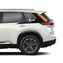 Paar Nissan Rogue zijdeur rockerpaneel achterspatbord strepen sticker sticker vinyl grafisch 2 kleuren
 2