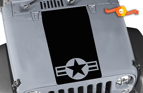USAF Star Blackout Motorkap Vinyl Sticker voor Jeep Wrangler TJ LJ JK Unlimited
