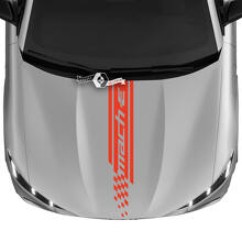 Hood Stripe geruite sticker voor Ford Mustang MACH-E MACH E vinylsticker
 2