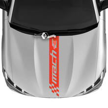 Hood Stripe geruite sticker voor Ford Mustang MACH-E MACH E vinylsticker
 5
