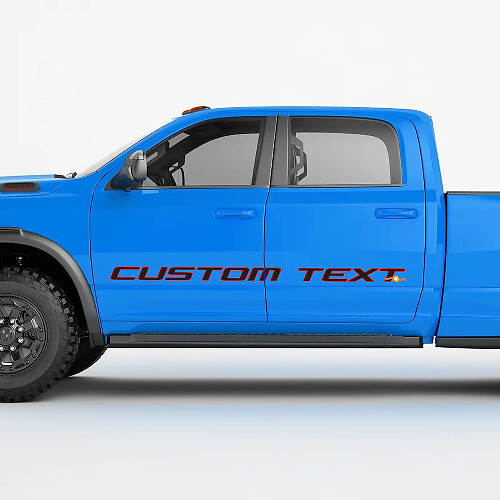 Aangepaste belettering zijdeur vinyl decal set voor Dodge Ram Power Wagon