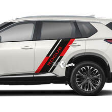 Paar Nissan Rogue zijdeur achterspatbord sticker sticker vinyl grafisch 2 kleuren
 2