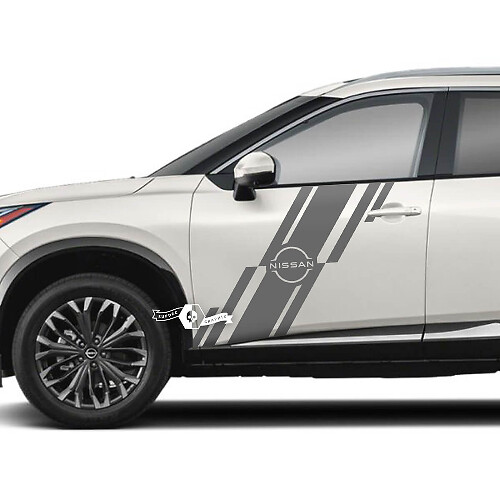 Paar Nissan Rogue zijdeur achterspatbord sticker sticker vinyl afbeelding
 1