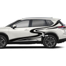 Paar Nissan Rogue zijdeur achterspatbord strepen kronkelende weg sticker sticker vinyl afbeelding
 3