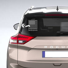 Nissan US USA Amerikaanse vlag patriottische achterruit vinyl sticker sticker afbeelding
 2