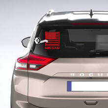 Nissan US USA Amerikaanse vlag patriottische achterruit vinyl sticker sticker afbeelding
 3