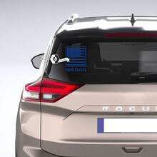 Nissan US USA Amerikaanse vlag patriottische achterruit vinyl sticker sticker afbeelding
 4