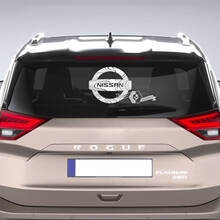 Nissan-logo met topografische lijnen venster vinyl sticker sticker afbeelding
 3