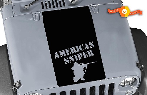 Blackout American Sniper Vinyl motorkapsticker voor Jeep Wrangler