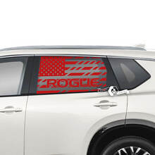Nissan Rogue USA vlag zijkant achterruit vinyl sticker sticker afbeelding
 2