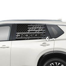 Nissan Rogue USA vlag zijkant achterruit vinyl sticker sticker afbeelding
 3