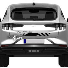 Achterste geruite paardenstreep sticker voor Ford Mustang MACH-E MACH E vinylsticker
 2