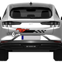 Achterste geruite paardenstreep sticker voor Ford Mustang MACH-E MACH E vinylsticker
 3