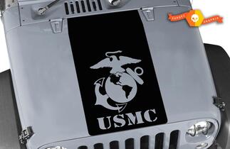 Jeep Wrangler Blackout USMC logo vinyl motorkap Sticker TJ LJ JK Unlimited
