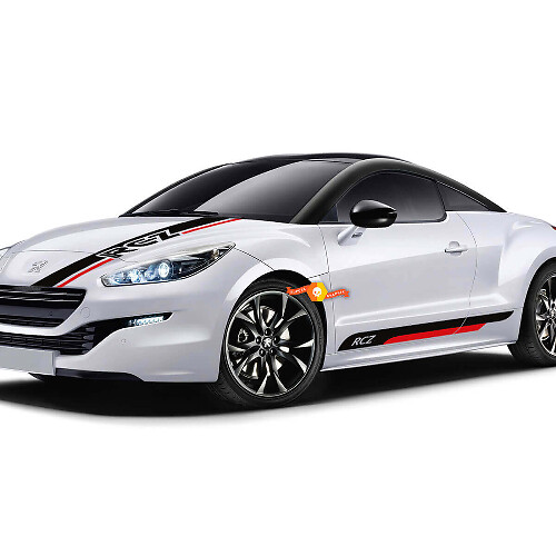 Racestripe Hood- en Zijstrips Vinyl Decal Kit voor Peugeot RCZ Coupe