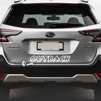 Subaru Outback achter bos vinyl sticker sticker afbeelding
