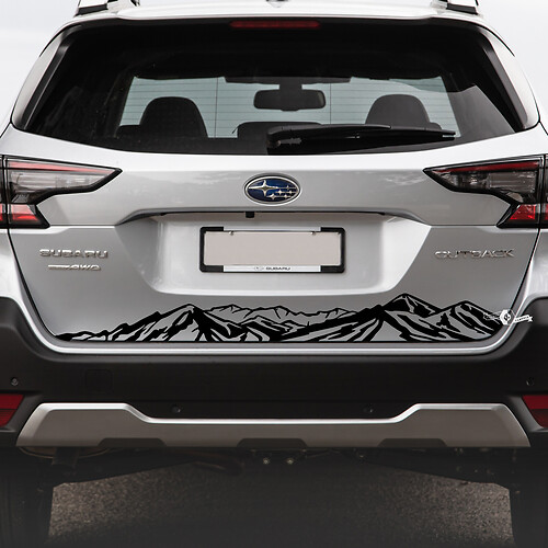 Suba Outback achterbumper bergen vinyl sticker sticker afbeelding
