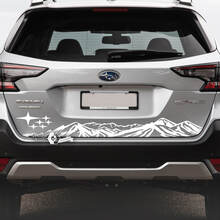Subaru Outback achterbumper bergen vinyl sticker sticker afbeelding
 2