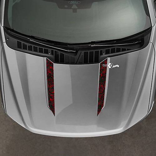 Topografische Lijnen Motorkap Vinyl Stickers voor Musclecar F150