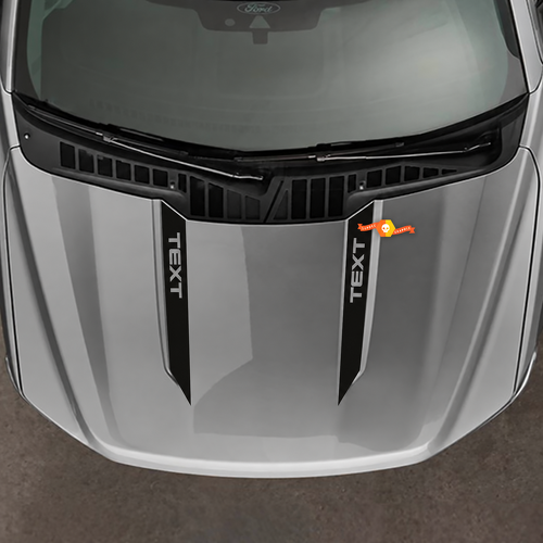 TEXT Solid Hood Spear Pair Motorkap Vinylsticker voor Ford F-150 2021-2024