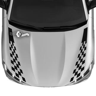 2x Hood Stripe geruite sticker voor Ford Mustang MACH-E MACH E vinylsticker
 1