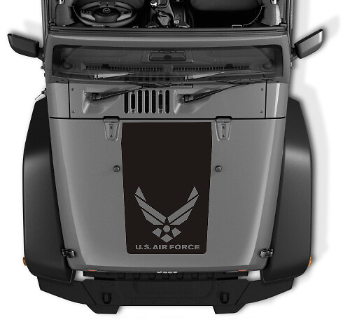 US Air Force Logo Blackout Hood Vinyl Decal voor Jeep Wrangler