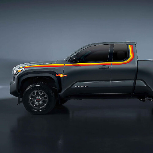 Vintage zijstrepen vinyl decalset voor Toyota Tacoma 2024