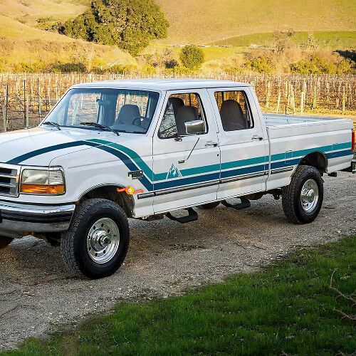 1997 Musclecar F-250 strepen met bergen sticker vinylstickers
