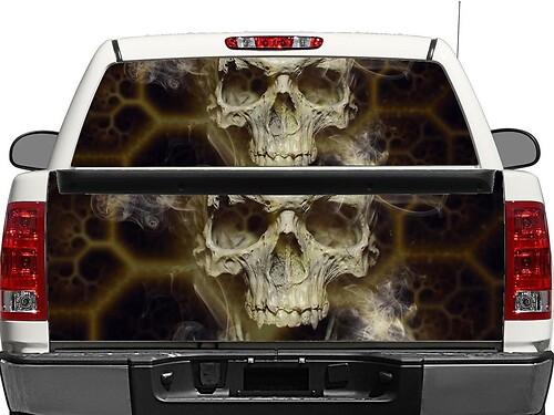 Schedel dood achterruit of achterklep sticker sticker pick-up truck SUV auto
