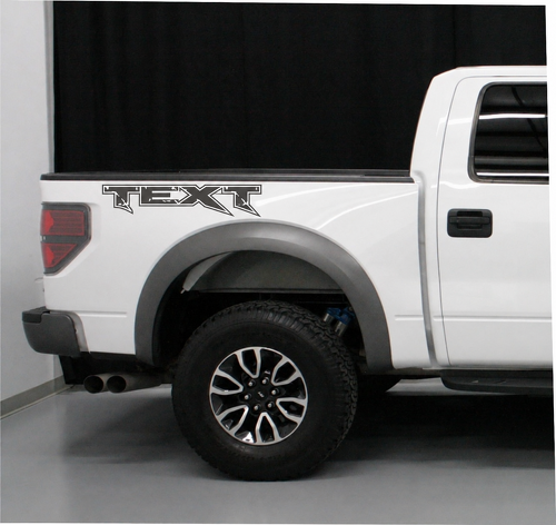 Aangepaste tekst vrachtwagenletters vinylstickers decals matte zwart voor Musclecar truck 2010-2014