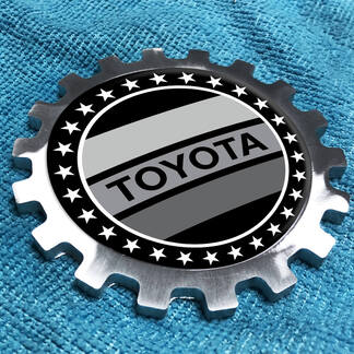 Toyota grijze vintage metalen aluminium badge nachtkastje versnellingsembleem aluminium
 1