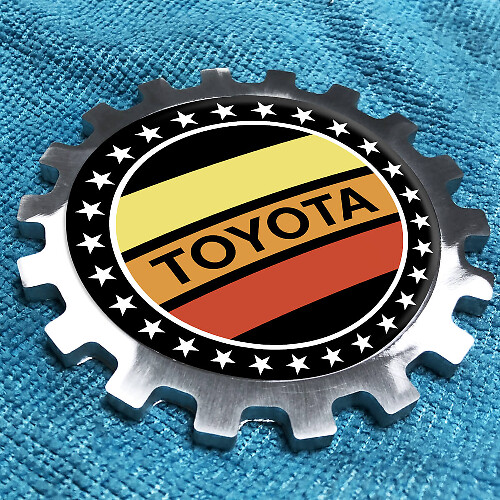 Toyota Vintage metalen aluminium badge nachtkastje versnellingsembleem aluminium
