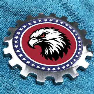 US USA Bald Eagle Vintage metalen aluminium badge nachtkastje tandwiel embleem aluminium
 1