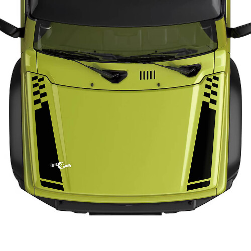 Suzuki JIMNY Motorkap Strepen Geruite Vlag sticker graphics
