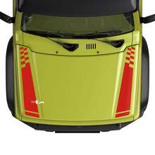 Vlag Geruit Racing Motorkap Strepen Decal Sticker Grafieken 2 Voor Suzuki JIMNY 2