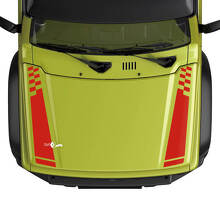 Suzuki JIMNY Motorkap Strepen Geruite Vlag sticker graphics
 2